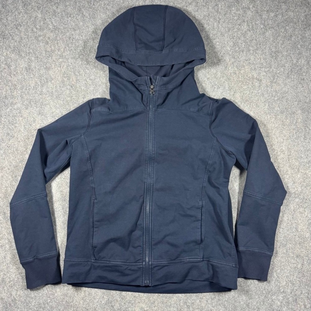 Lululemon Belle Full Zip Hoodie Navy Blue Size 10 Athletic Jacket Thumbholes